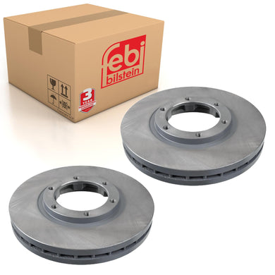 Pair of Front Brake Disc Fits Mitsubishi FUSO OE MK326334 Febi 47462