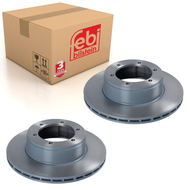 Pair of Front Brake Disc Fits Mitsubishi FUSO OE MB295971 Febi 47464