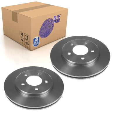 Pair of Front Brake Disc Fits Chrysler Grand Voyager Blue Print ADA104303
