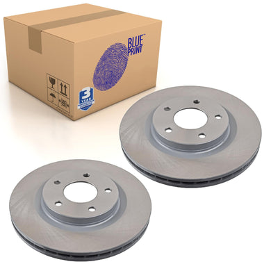Pair of Front Brake Disc Fits Dodge Avenger Caliber Mitsubi Blue Print ADA104309