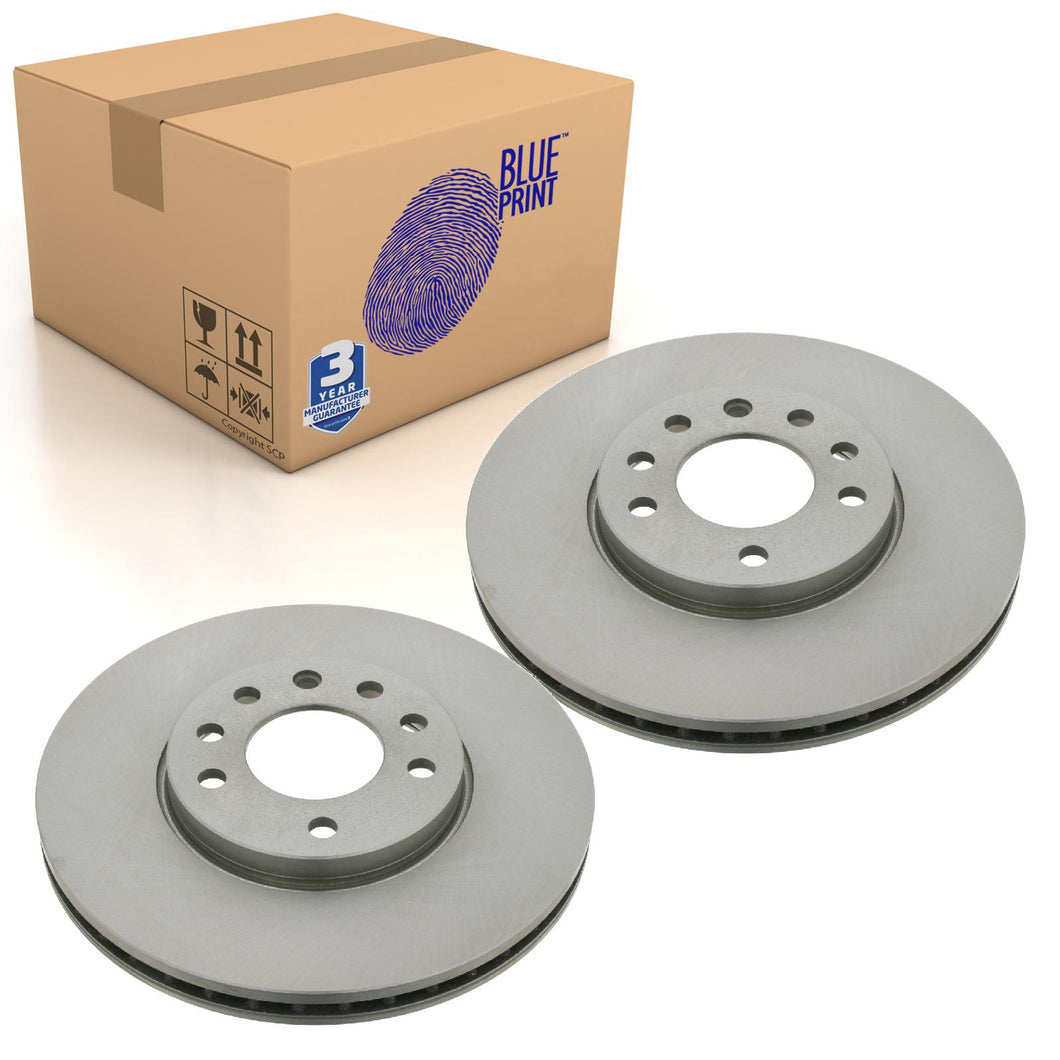 Pair of Front Brake Disc Fits Vauxhall Signum Vectra Cadill Blue Print ADA104323