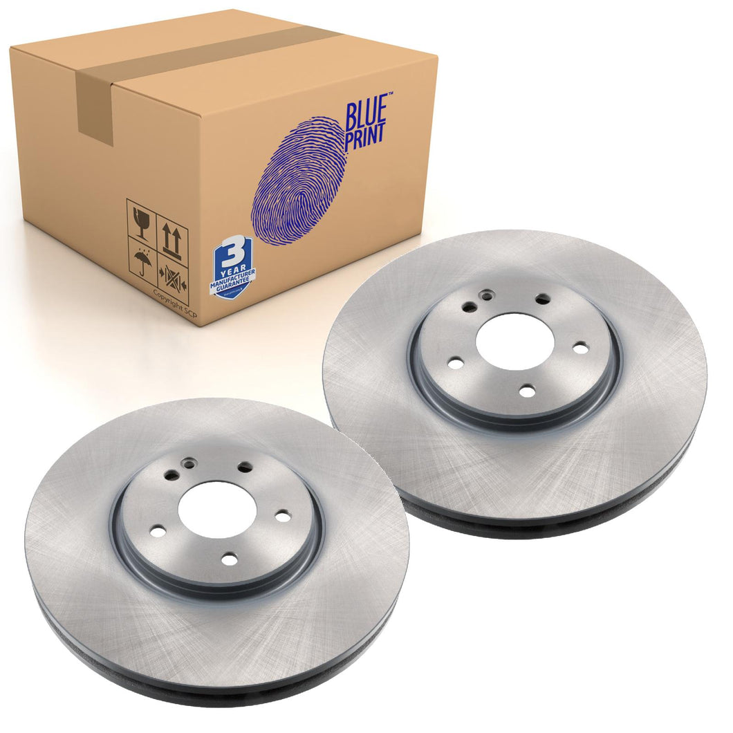 Pair of Front Brake Disc Fits Chrysler Crossfire Blue Print ADA104324