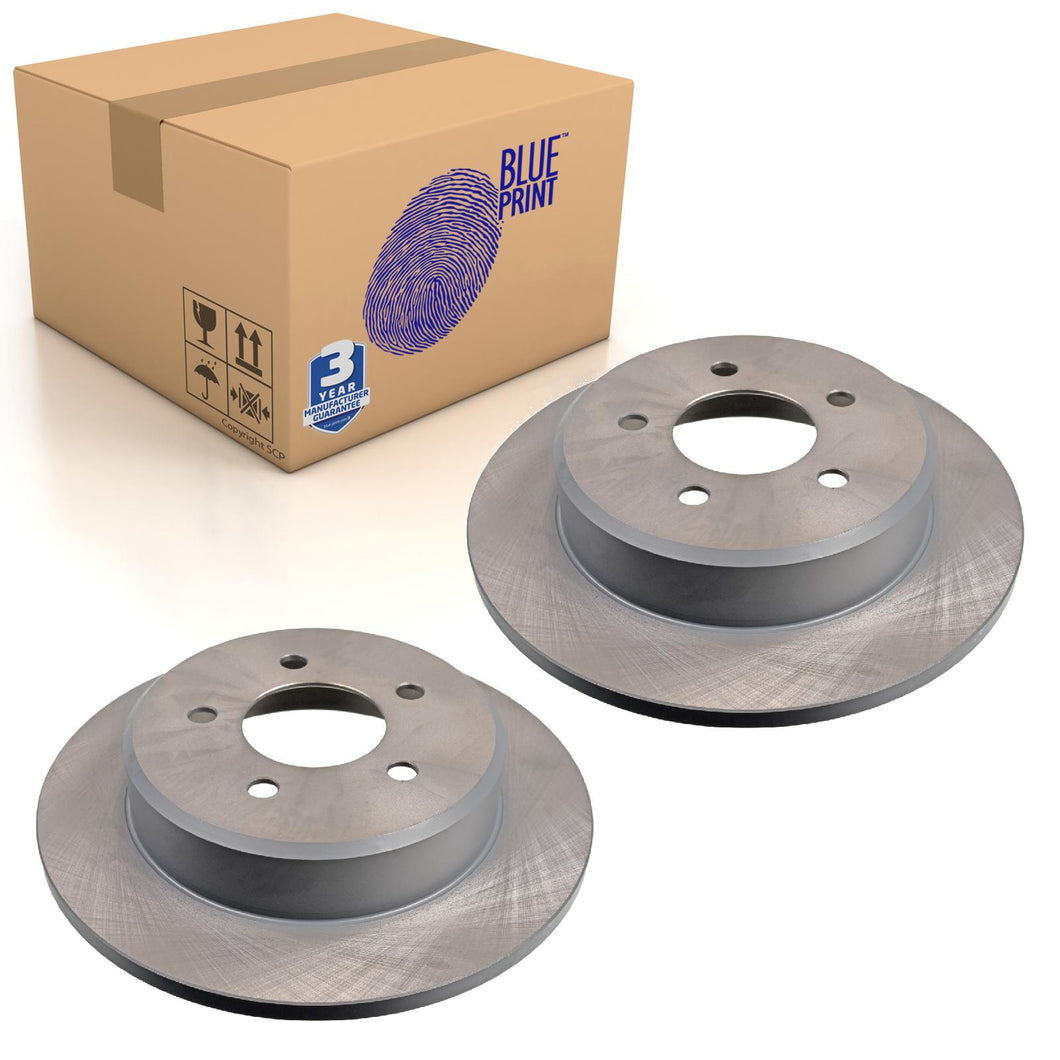 Pair of Rear Brake Disc Fits Chrysler Grand Voyager Blue Print ADA104327