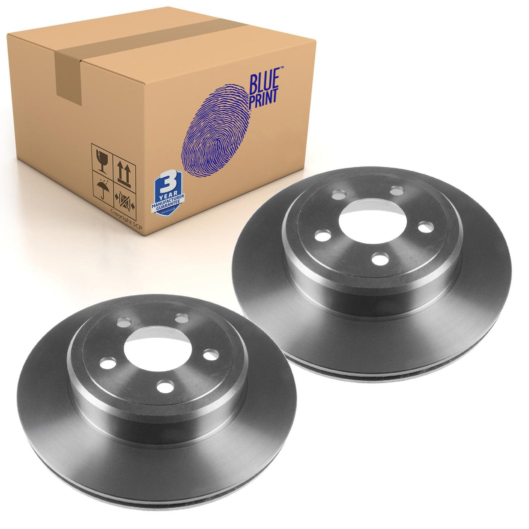 Pair of Rear Brake Disc Fits Lancia Thema Jeep Dodge Challe Blue Print ADA104328