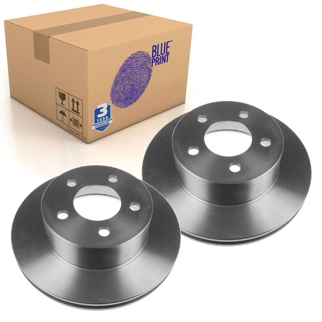Pair of Front Brake Disc Fits Chrysler OE 05015965AA Blue Print ADA104331