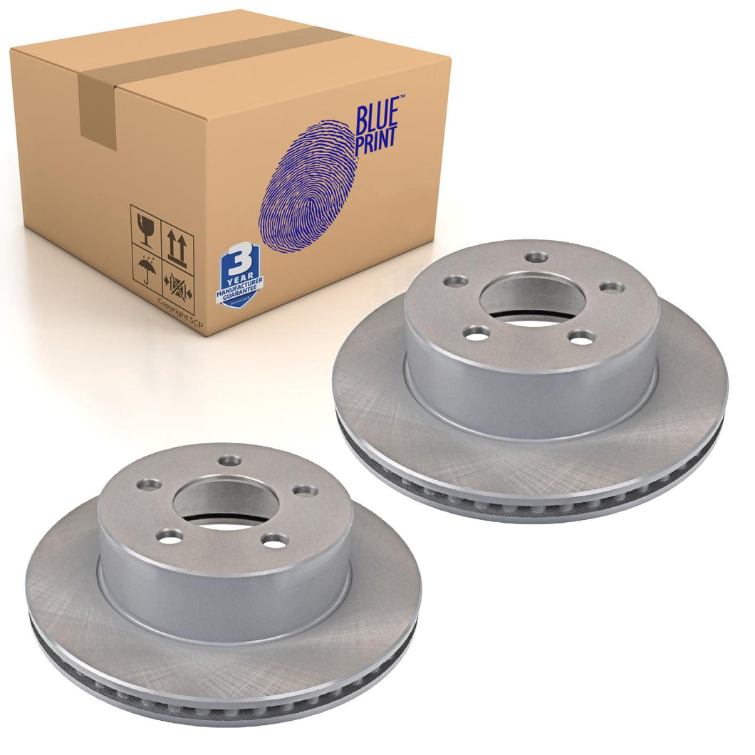 Pair of Front Brake Disc Fits Chrysler OE 52008440AB Blue Print ADA104332