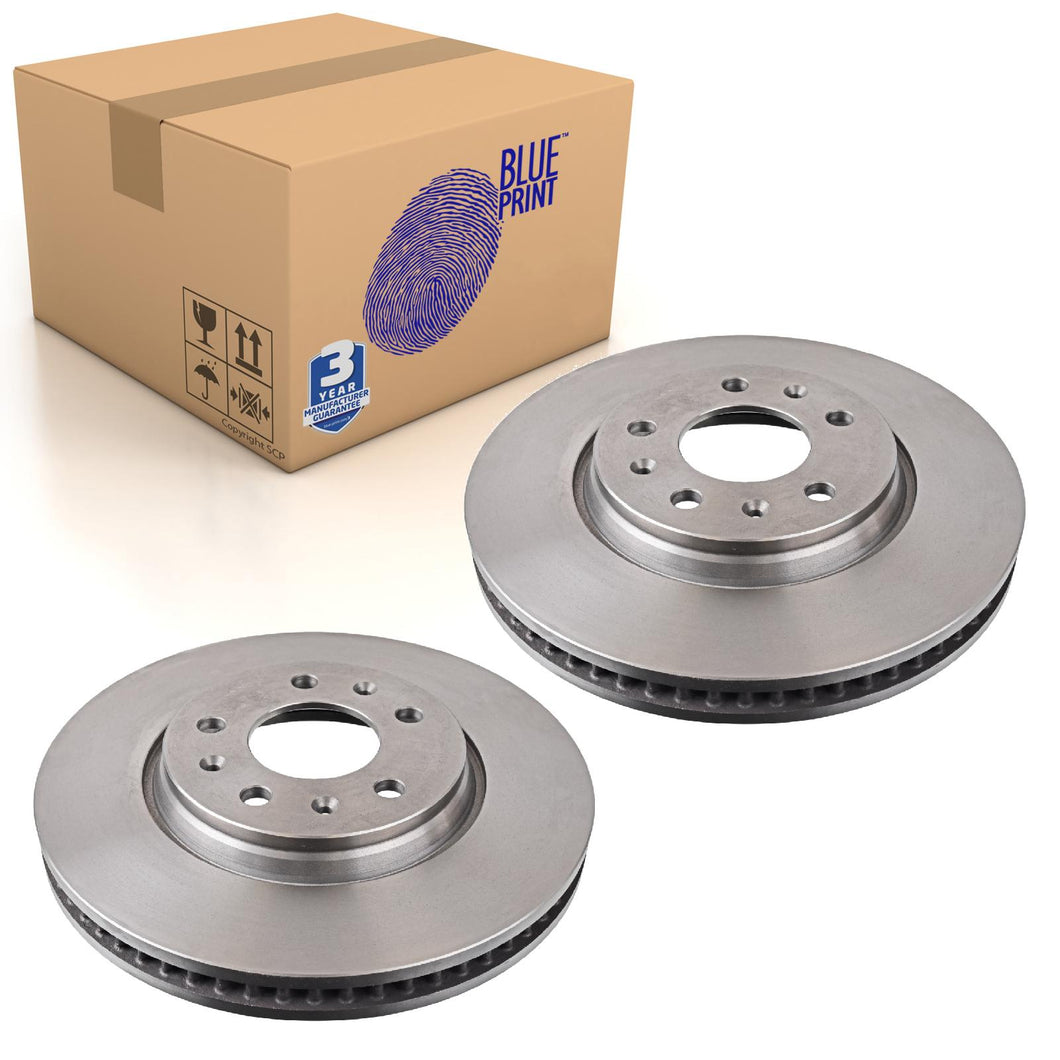Pair of Front Brake Disc Fits Cadillac Seville OE 18060640 Blue Print ADA104343