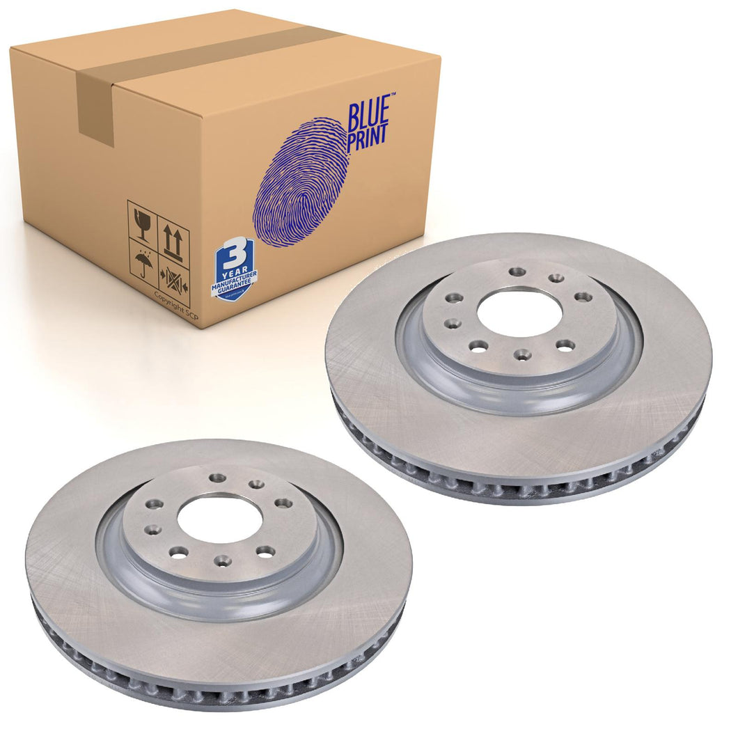 Pair of Front Brake Disc Fits Cadillac CTS OE 89047762 Blue Print ADA104345