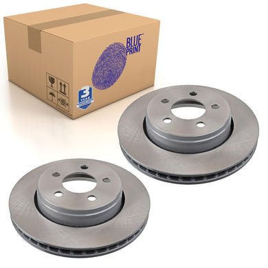 Pair of Front Brake Disc Fits Mercedes Benz Dodge Nitro Blue Print ADA104355