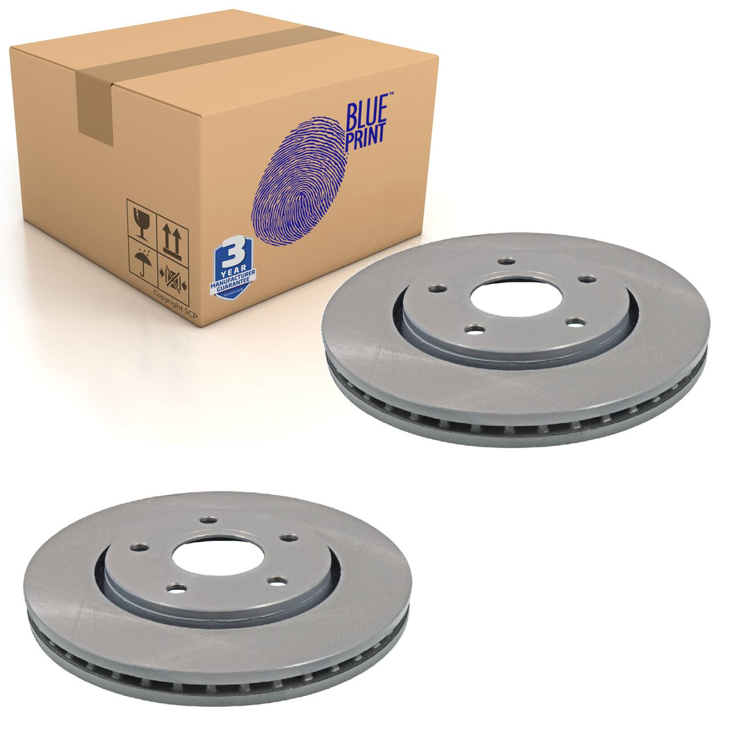 Pair of Front Brake Disc Fits Dodge Grand Caravan Journey C Blue Print ADA104360