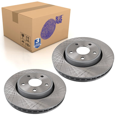 Pair of Front Brake Disc Fits Jeep Grand Cherokee Dodge Dur Blue Print ADA104362
