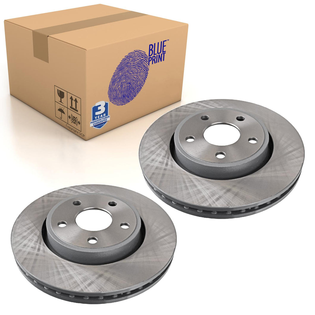 Pair of Front Brake Disc Fits Jeep Grand Cherokee Dodge Dur Blue Print ADA104362