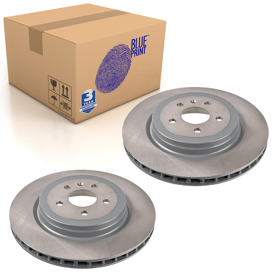 Pair of Rear Brake Disc Fits Tesla OE 600643100D Blue Print ADA104379
