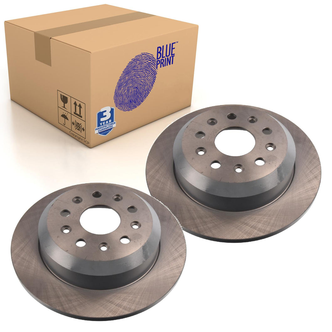 Pair of Rear Brake Disc Fits Jeep OE 68273464AA Blue Print ADA104383