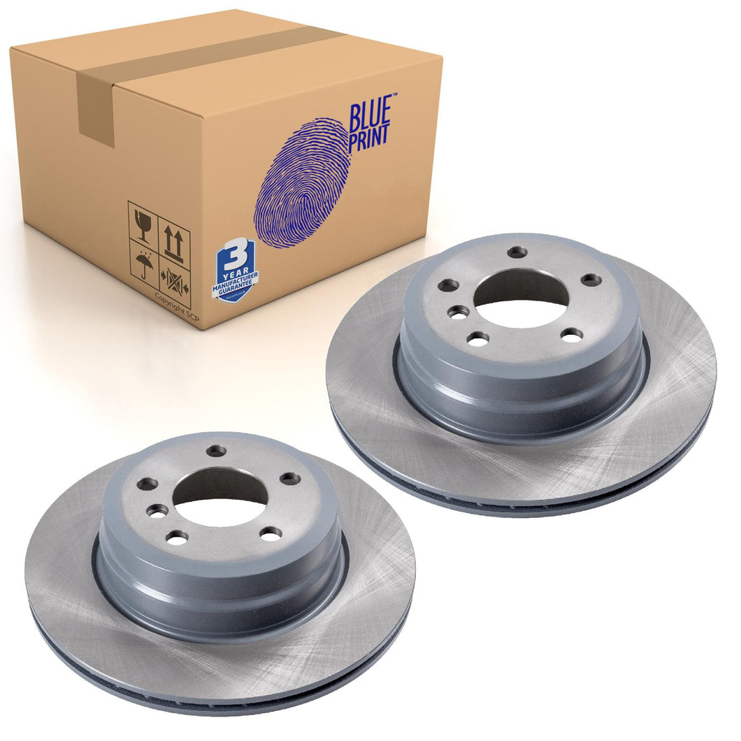 Pair of Rear Brake Disc Fits BMW X5 E70 X6 E71 Blue Print ADB114304