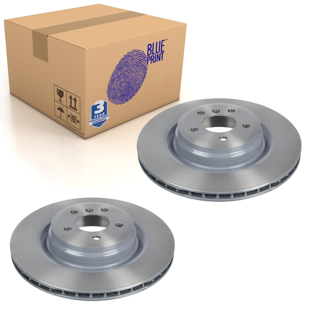 Pair of Rear Brake Disc Fits BMW 5 Series 7 Series Blue Print ADB1143107