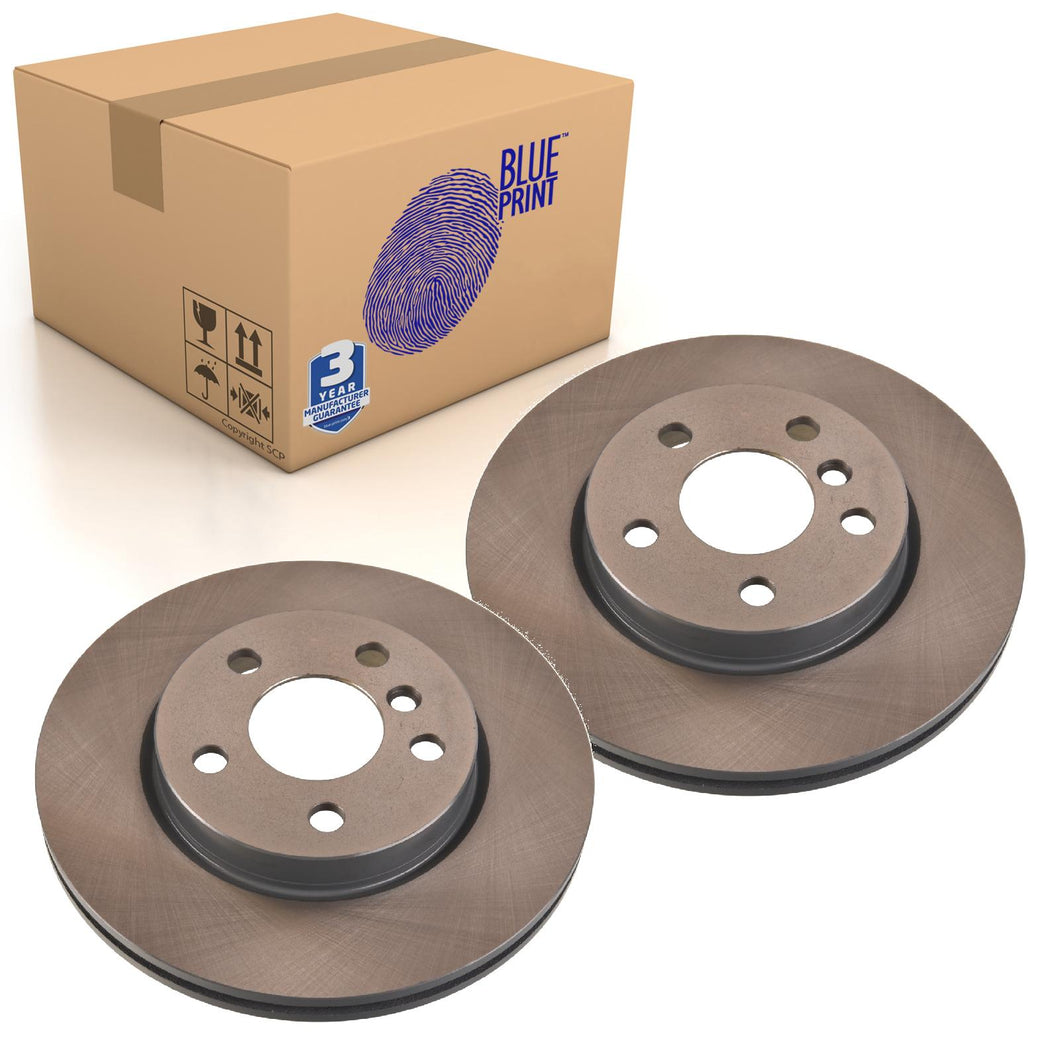 Pair of Front Brake Disc Fits Mini BMW Cooper F55 F56 F57 O Blue Print ADB114319