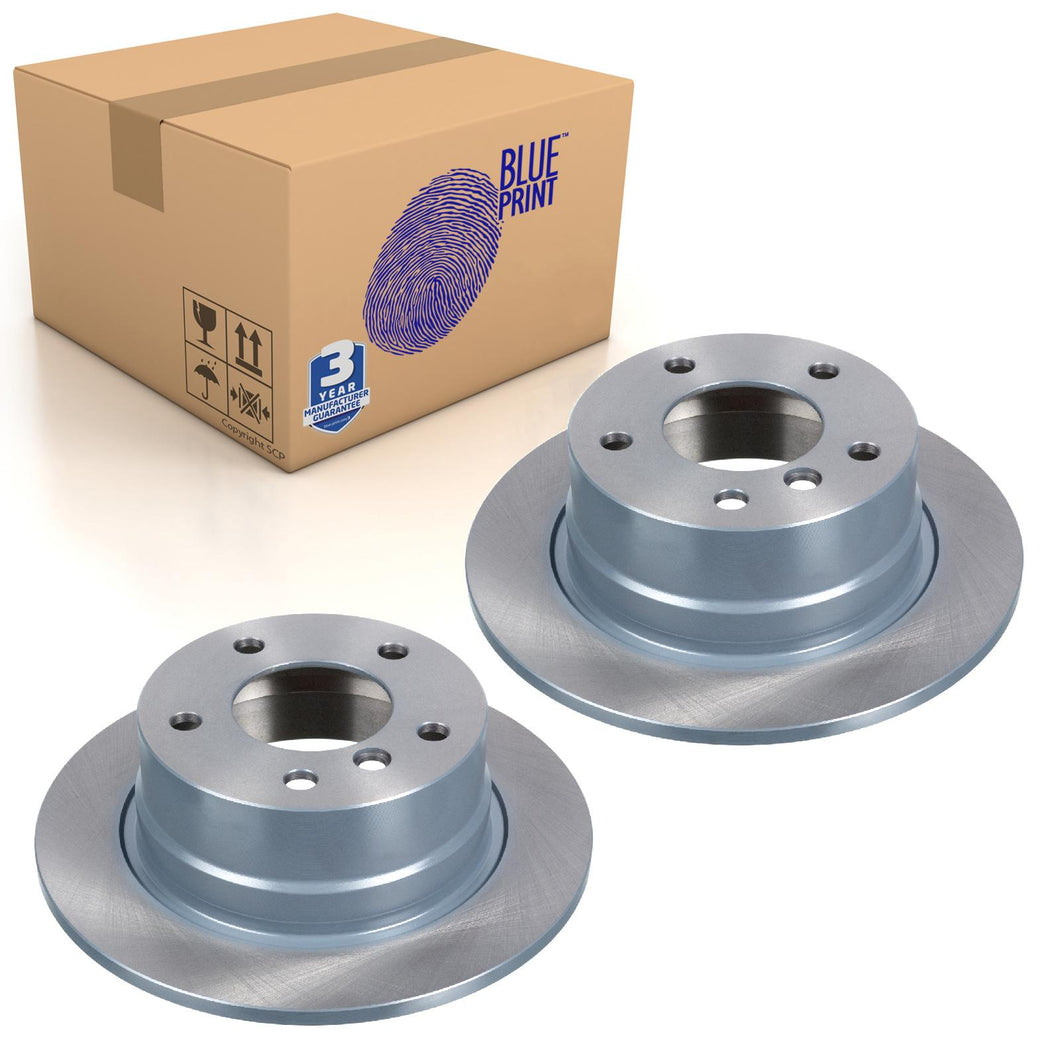 Pair of Rear Brake Disc Fits BMW OE 34216758552 Blue Print ADB114332