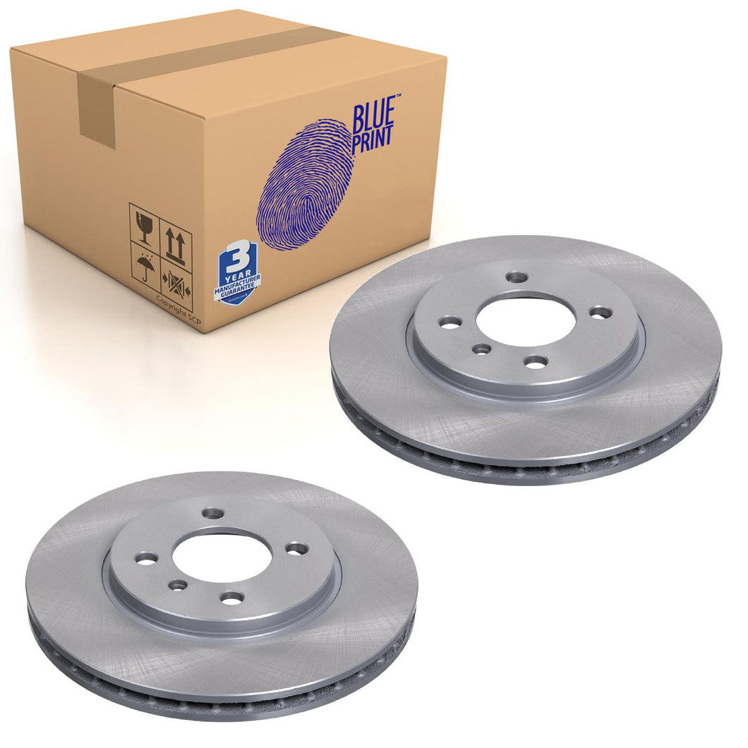 Pair of Front Brake Disc Fits BMW OE 34111160915 Blue Print ADB114335