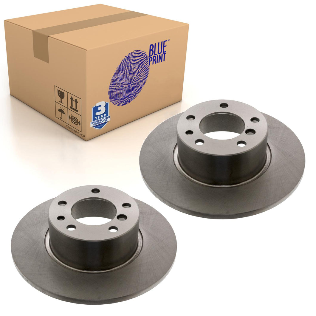 Pair of Front Brake Disc Fits BMW 5 Series E34 Blue Print ADB114340