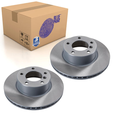 Pair of Front Brake Disc Fits BMW OE 34116767061 Blue Print ADB114341