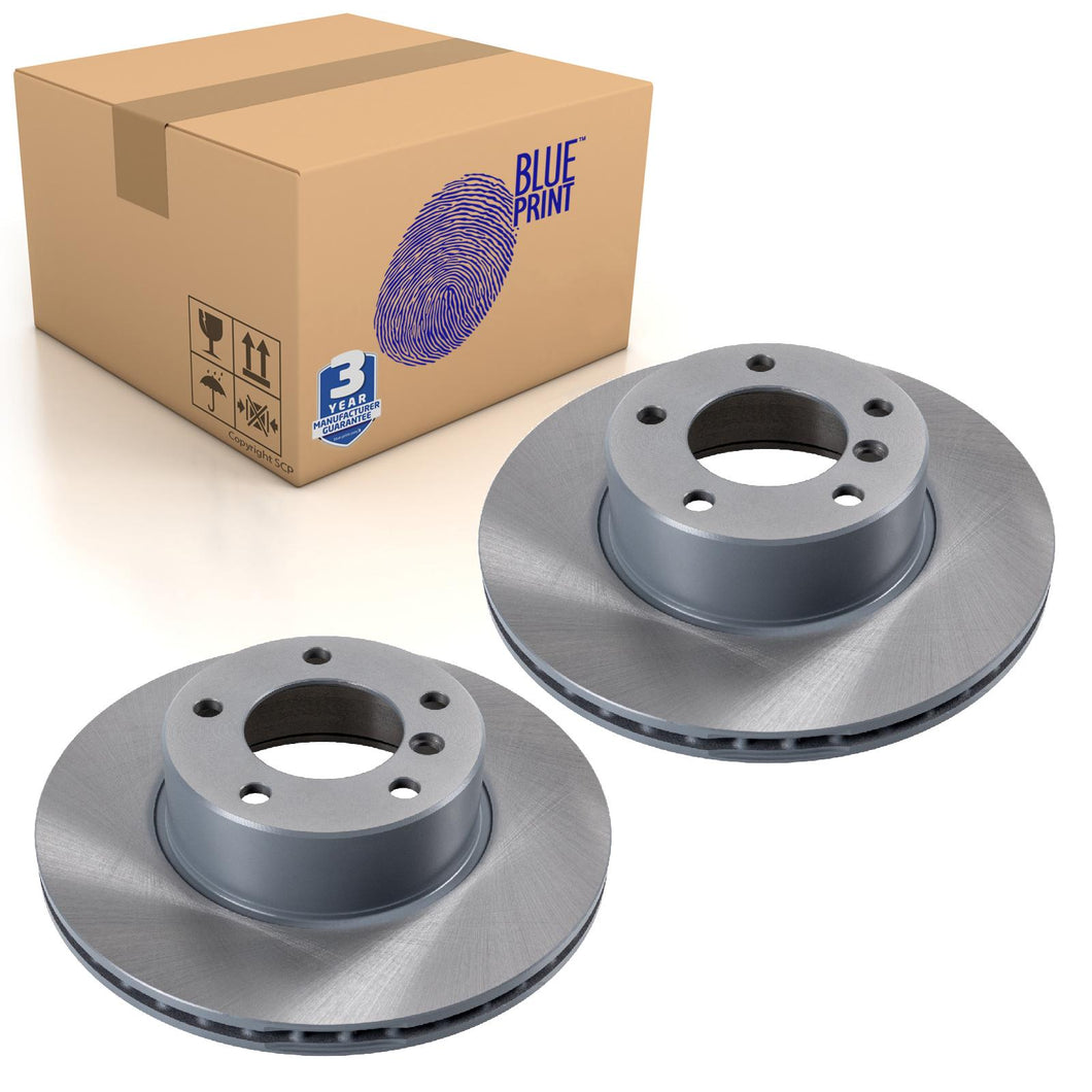 Pair of Front Brake Disc Fits BMW OE 34116767061 Blue Print ADB114341