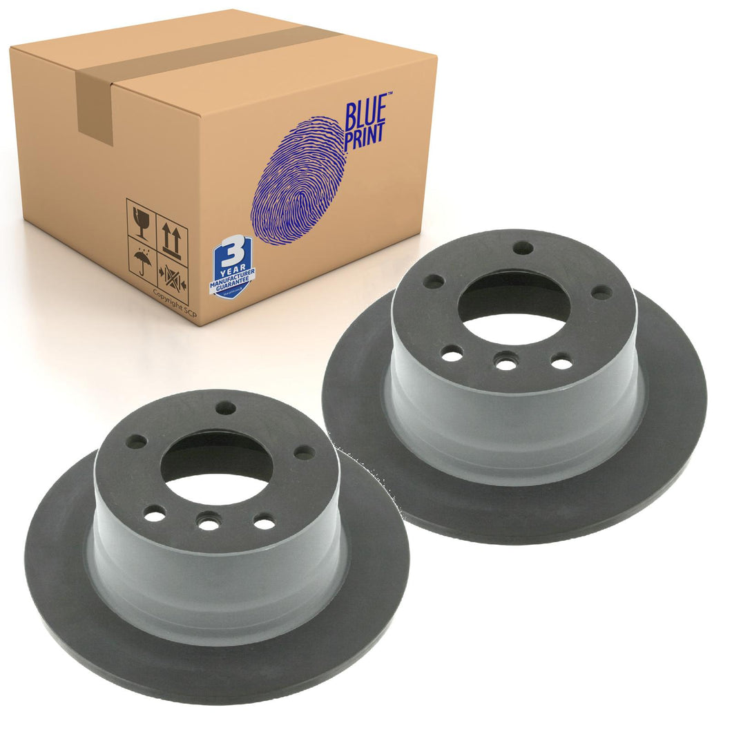 Pair of Rear Brake Disc Fits BMW OE 34216794298 Blue Print ADB114351