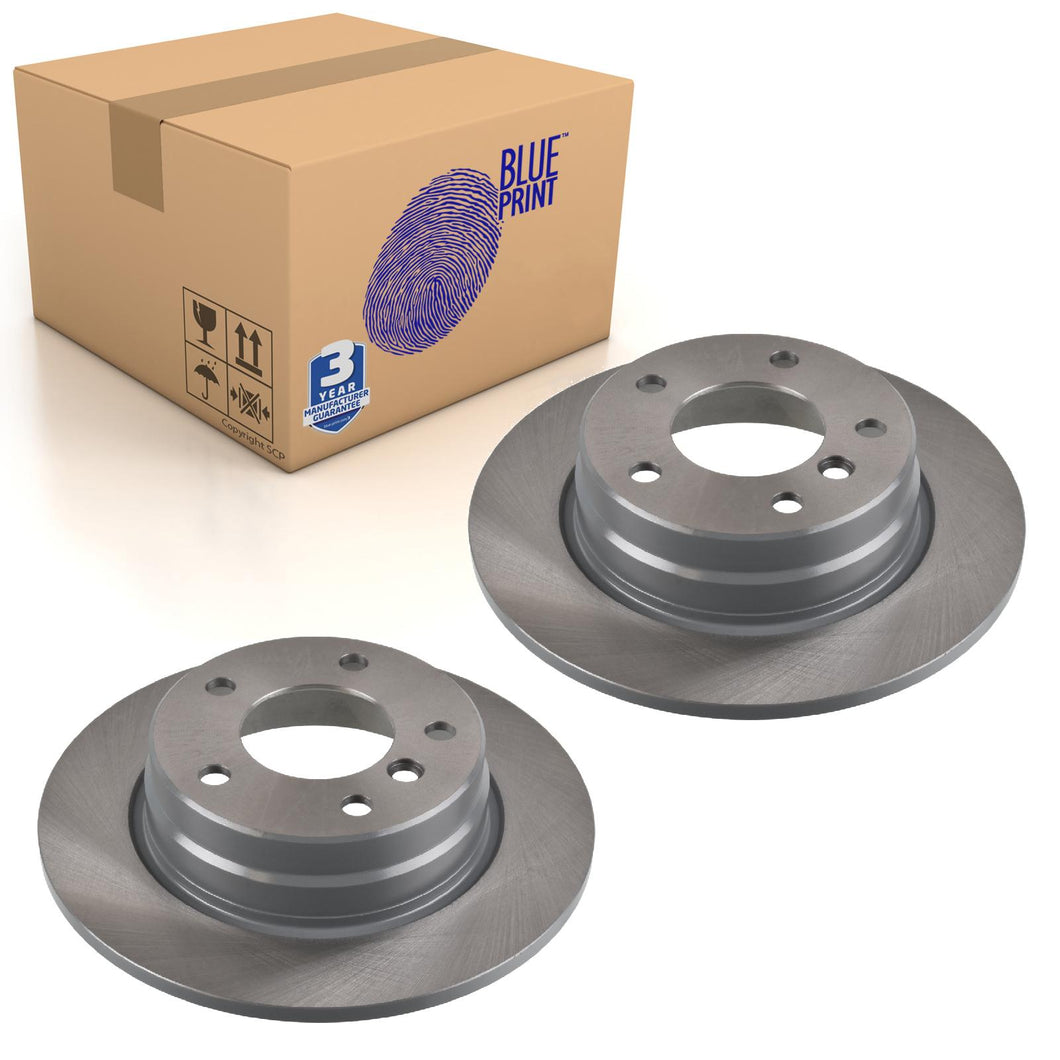 Pair of Rear Brake Disc Fits BMW OE 34216864051 Blue Print ADB114360