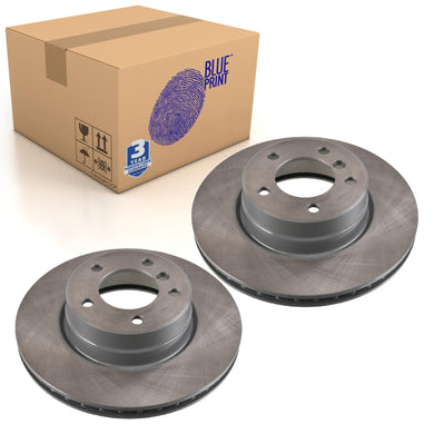Pair of Front Brake Disc Fits BMW OE 34116864059 Blue Print ADB114362
