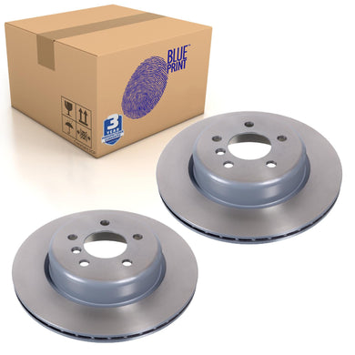 Pair of Rear Brake Disc Fits BMW OE 34216775287 Blue Print ADB114366