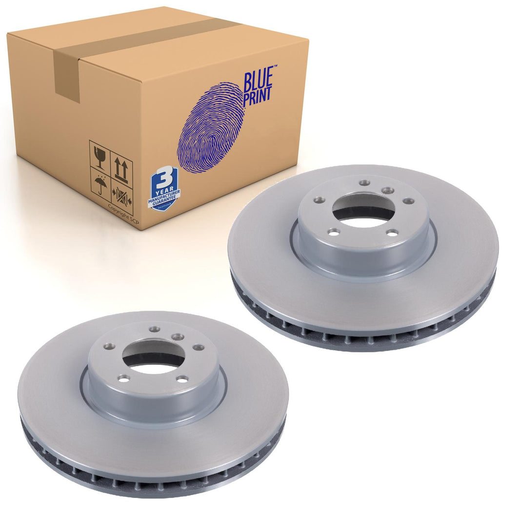 Pair of Front Brake Disc Fits BMW OE 34116779467 Blue Print ADB114368