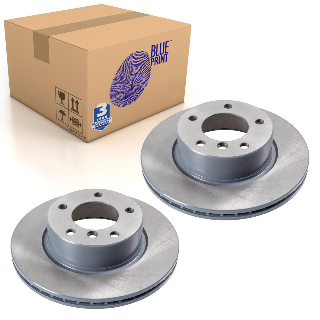 Pair of Front Brake Disc Fits BMW OE 34116854997 Blue Print ADB114373