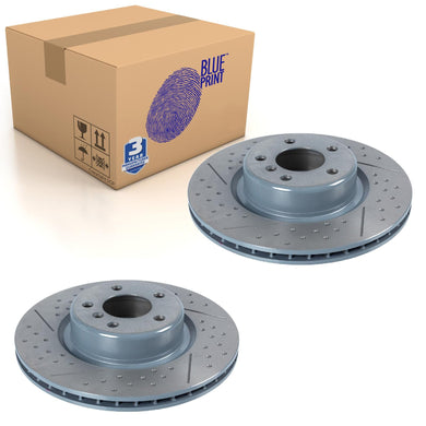 Pair of Rear Brake Disc Fits BMW OE 34206797598 Blue Print ADB114378