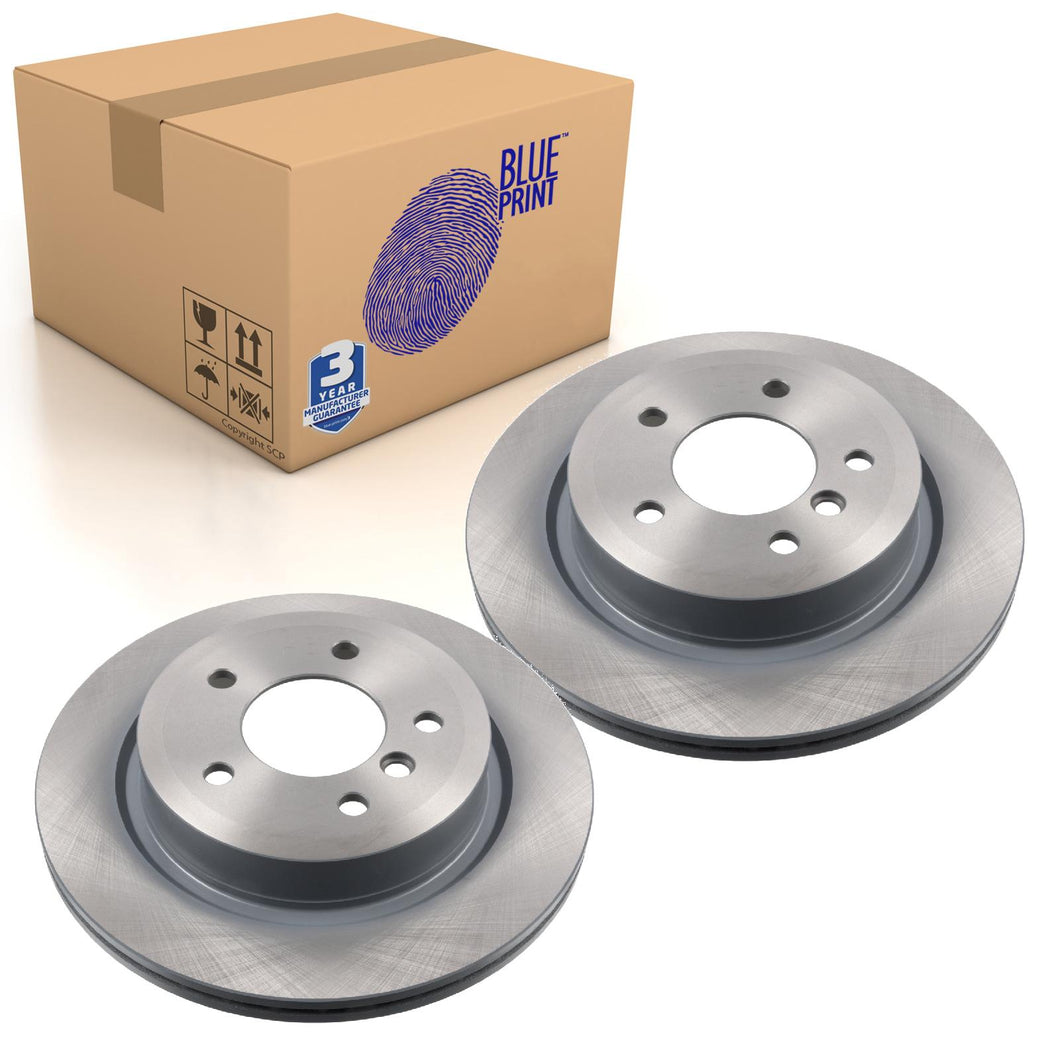 Pair of Rear Brake Disc Fits BMW OE 34216782605 Blue Print ADB114387