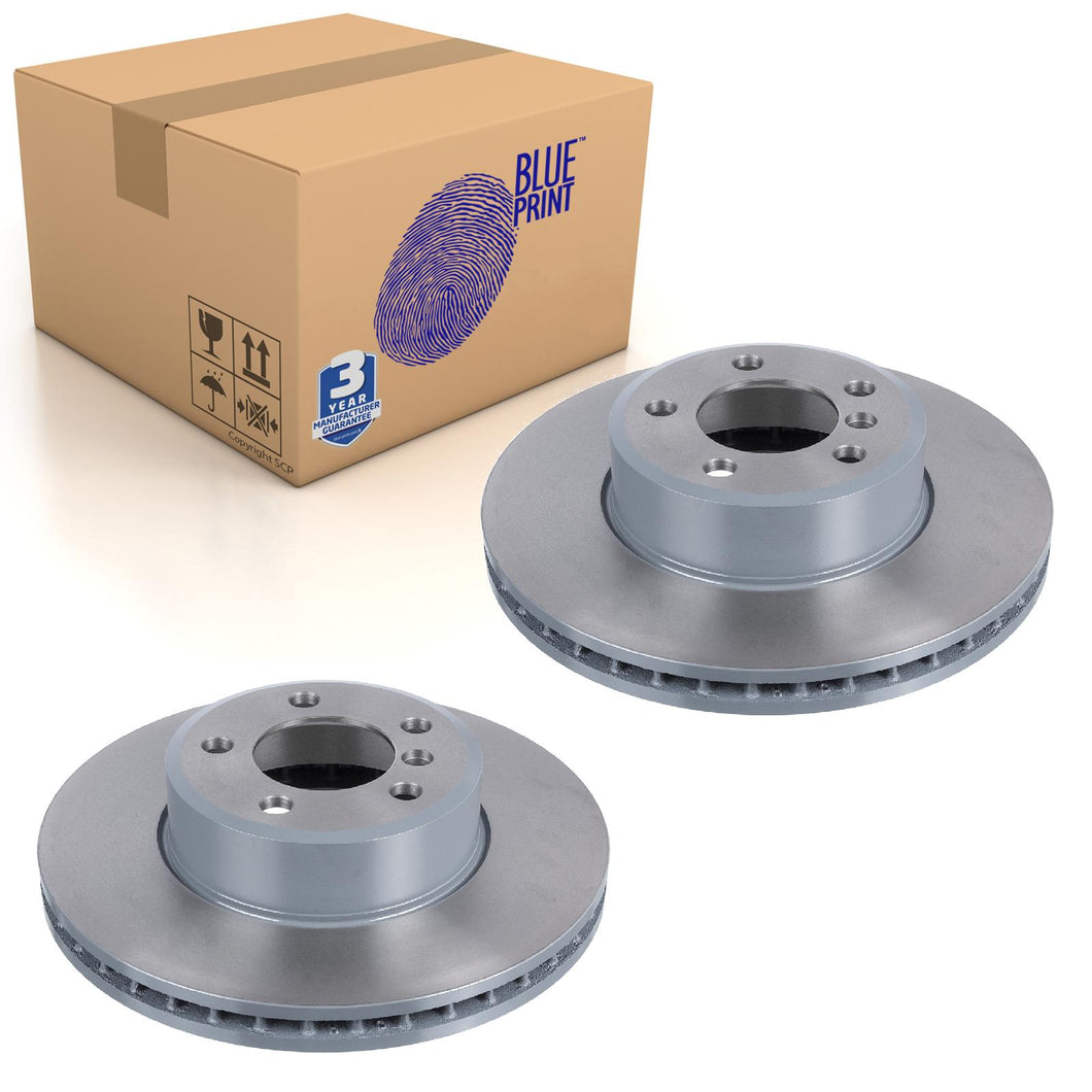 Pair of Front Brake Disc Fits BMW 7 Series OE 34116864049 Blue Print ADB114388