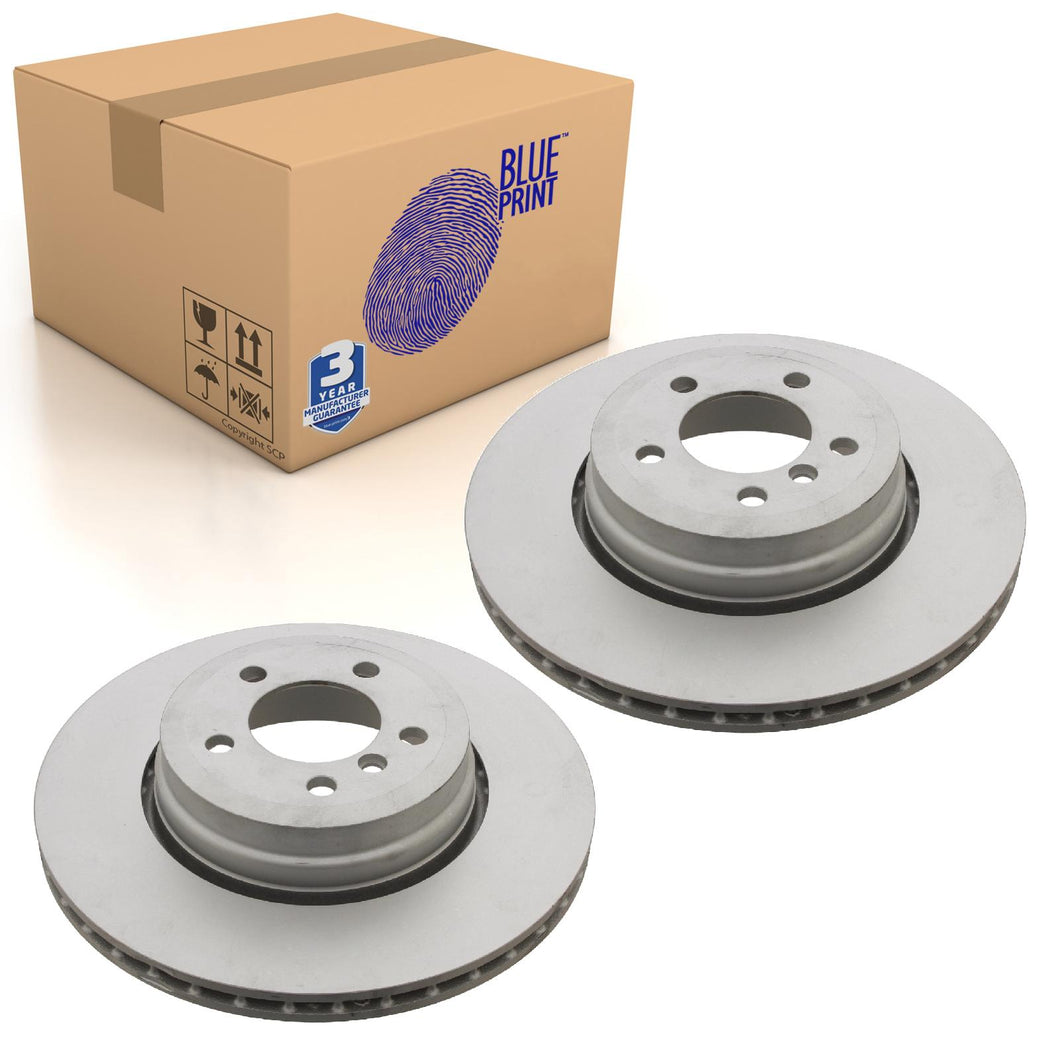 Pair of Rear Brake Disc Fits BMW 7 Series OE 34216765889 Blue Print ADB114394