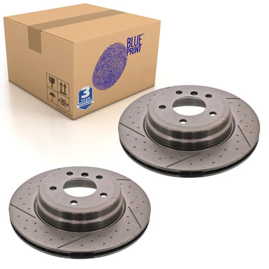 Pair of Rear Brake Disc Fits BMW 1 Series 3 Series Blue Print ADB114396