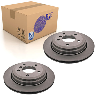 Pair of Rear Brake Disc Fits BMW OE 34216864044 Blue Print ADB114398
