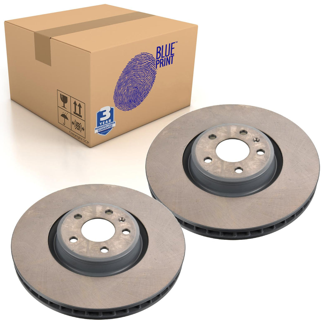 Pair of Front Brake Disc Fits VW OE 4M0615301AN Blue Print ADBP430022