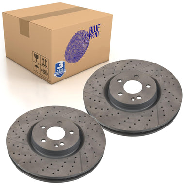 Pair of Front Brake Disc Fits Mercedes OE 1764210212 Blue Print ADBP430025