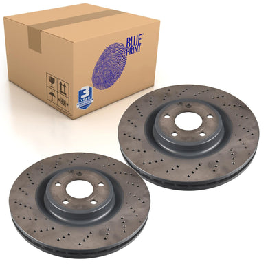 Pair of Front Brake Disc Fits Mercedes OE 2184210412 Blue Print ADBP430036