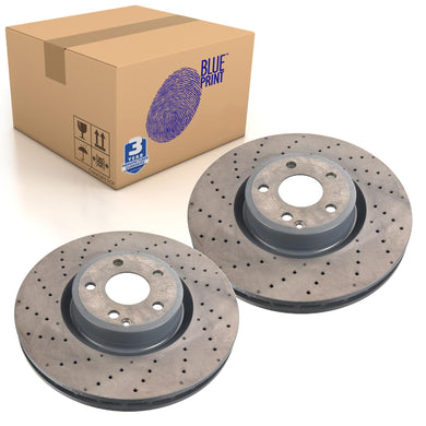 Pair of Brake Disc Fits Mercedes OE 231 421 10 12 07 Blue Print ADBP430055
