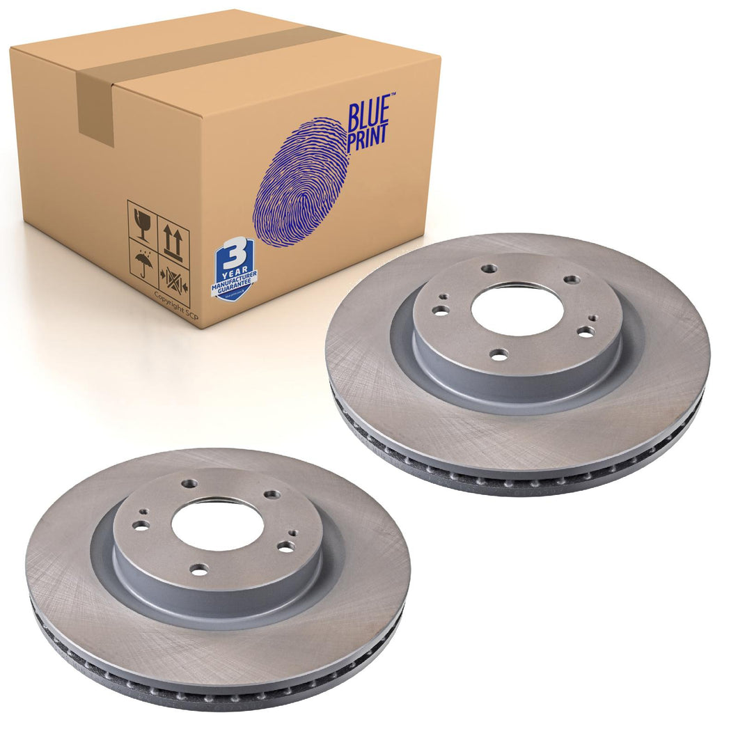 Pair of Front Brake Disc Fits Mitsubishi Grandis Blue Print ADC443100