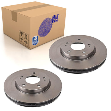 Pair of Front Brake Disc Fits Mitsubishi Airtrek Chariot Gr Blue Print ADC443104