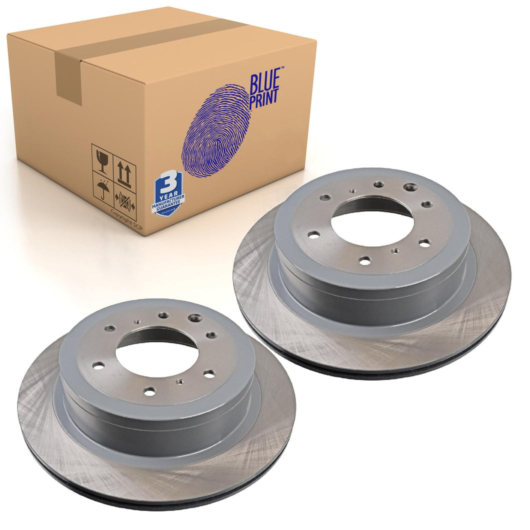 Pair of Rear Brake Disc Fits Mitsubishi Montero Pajero Shog Blue Print ADC443115