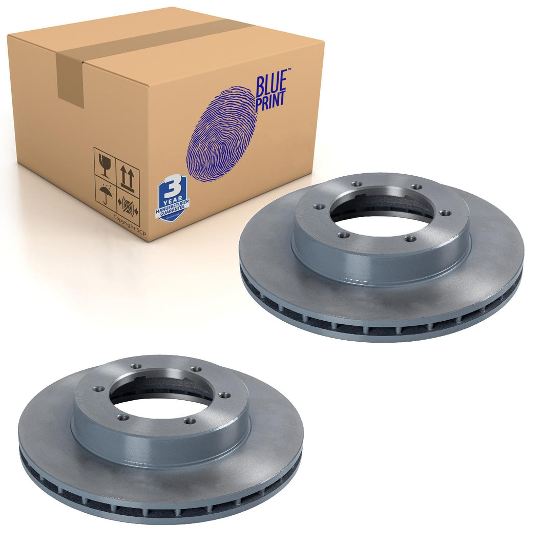 Pair of Front Brake Disc Fits Mitsubishi FUSO OE MK449352 Blue Print ADC443116