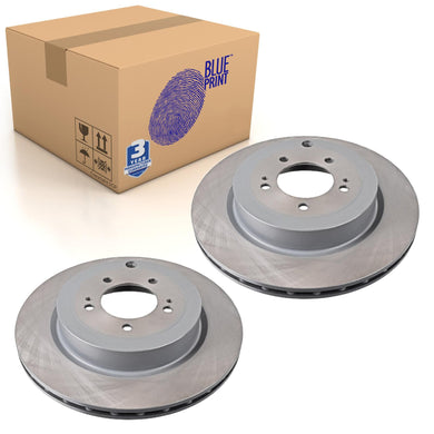 Pair of Rear Brake Disc Fits Mitsubishi Lancer Blue Print ADC443118
