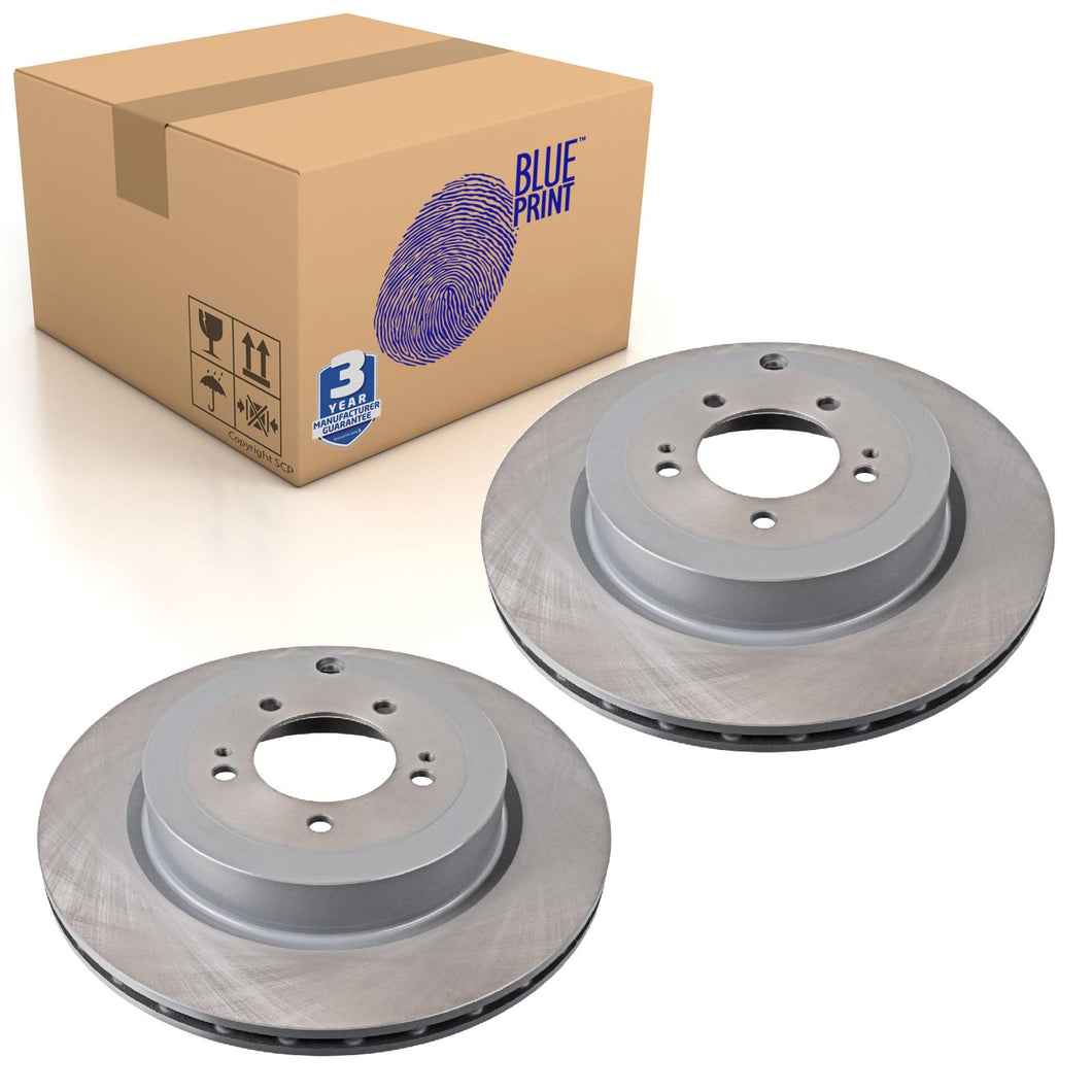 Pair of Rear Brake Disc Fits Mitsubishi Lancer Blue Print ADC443118