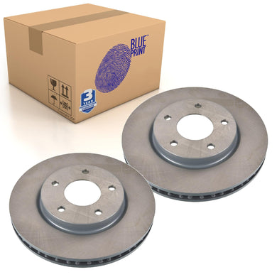 Pair of Front Brake Disc Fits Mitsubishi Lancer Dodge Blue Print ADC443119