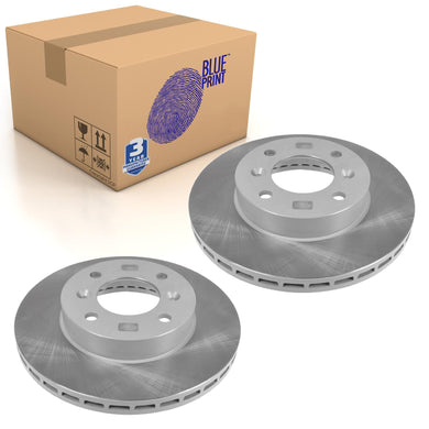 Pair of Front Brake Disc Fits Mitsubishi OE PW861584 Blue Print ADC443122